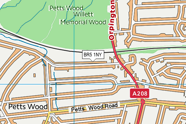 BR5 1NY map - OS VectorMap District (Ordnance Survey)