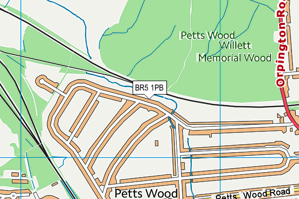 BR5 1PB map - OS VectorMap District (Ordnance Survey)
