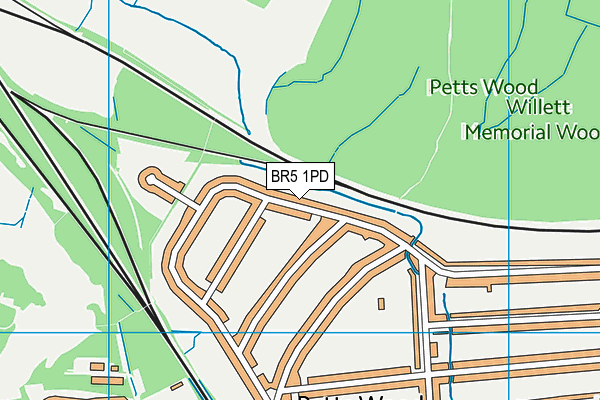 BR5 1PD map - OS VectorMap District (Ordnance Survey)
