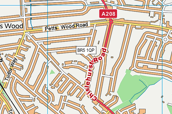 BR5 1QP map - OS VectorMap District (Ordnance Survey)