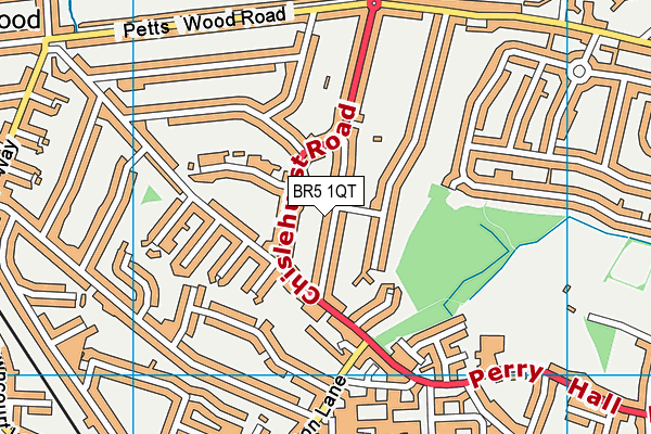 BR5 1QT map - OS VectorMap District (Ordnance Survey)