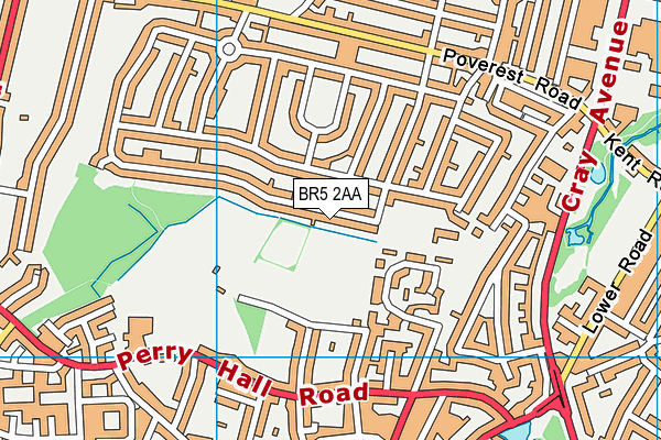 BR5 2AA map - OS VectorMap District (Ordnance Survey)
