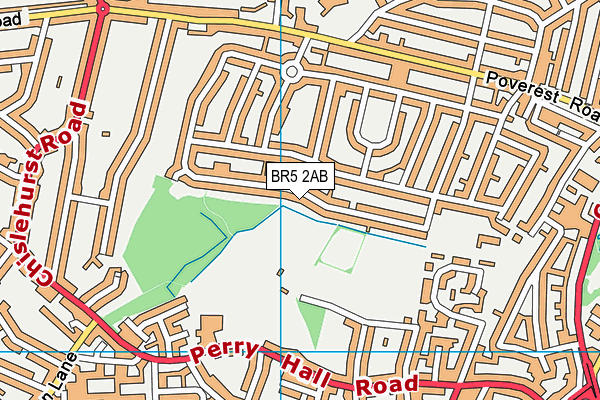 BR5 2AB map - OS VectorMap District (Ordnance Survey)