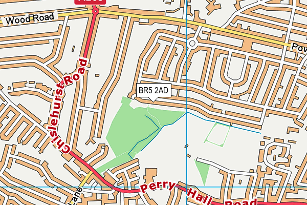 BR5 2AD map - OS VectorMap District (Ordnance Survey)