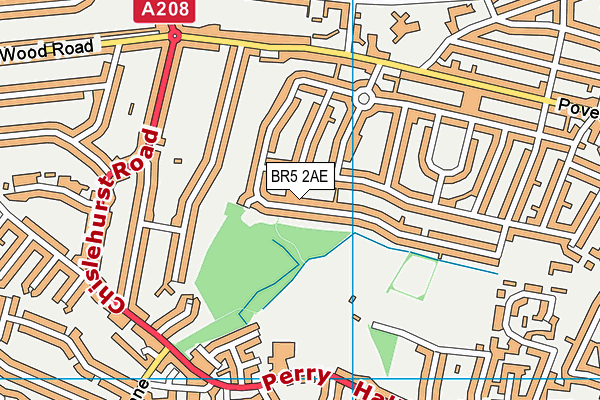 BR5 2AE map - OS VectorMap District (Ordnance Survey)