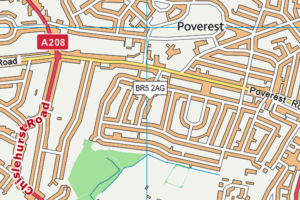 BR5 2AG map - OS VectorMap District (Ordnance Survey)