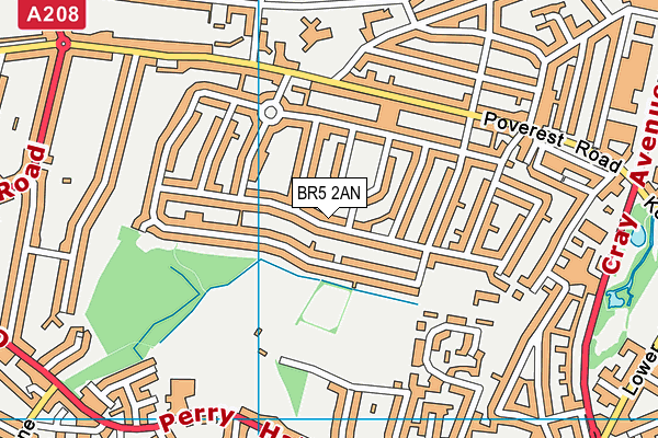 BR5 2AN map - OS VectorMap District (Ordnance Survey)