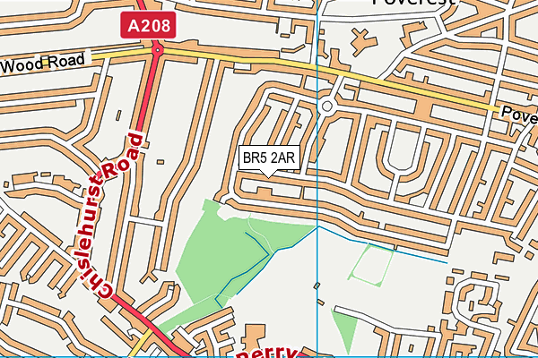 BR5 2AR map - OS VectorMap District (Ordnance Survey)