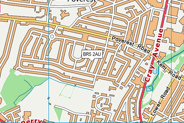 BR5 2AU map - OS VectorMap District (Ordnance Survey)