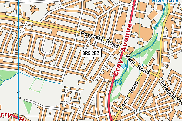 BR5 2BZ map - OS VectorMap District (Ordnance Survey)