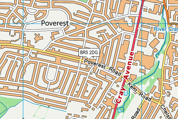 BR5 2DG map - OS VectorMap District (Ordnance Survey)