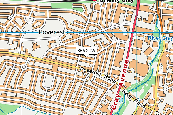 BR5 2DW map - OS VectorMap District (Ordnance Survey)