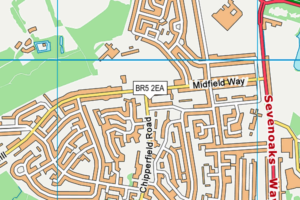 BR5 2EA map - OS VectorMap District (Ordnance Survey)