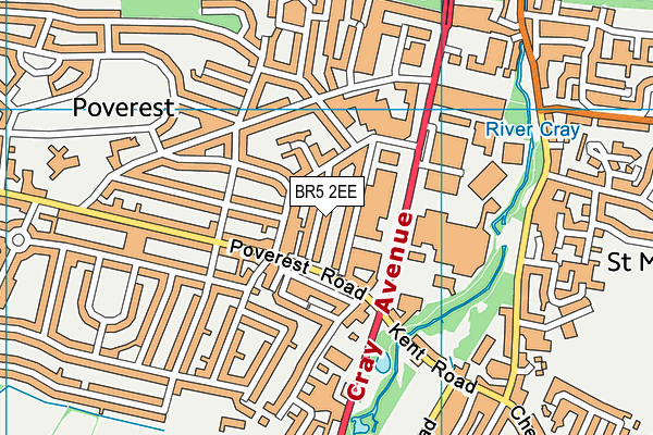BR5 2EE map - OS VectorMap District (Ordnance Survey)