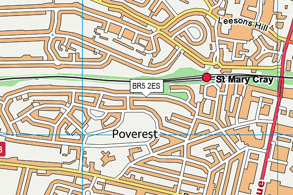 BR5 2ES map - OS VectorMap District (Ordnance Survey)