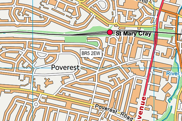BR5 2EW map - OS VectorMap District (Ordnance Survey)