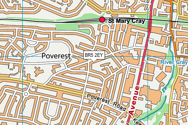 BR5 2EY map - OS VectorMap District (Ordnance Survey)