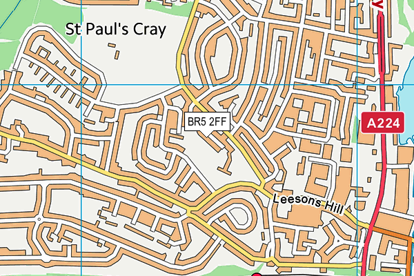 BR5 2FF map - OS VectorMap District (Ordnance Survey)