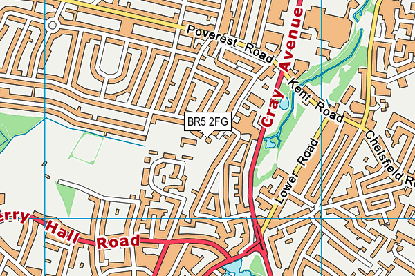 BR5 2FG map - OS VectorMap District (Ordnance Survey)