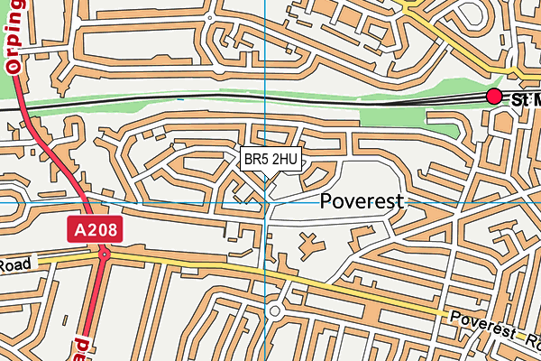BR5 2HU map - OS VectorMap District (Ordnance Survey)