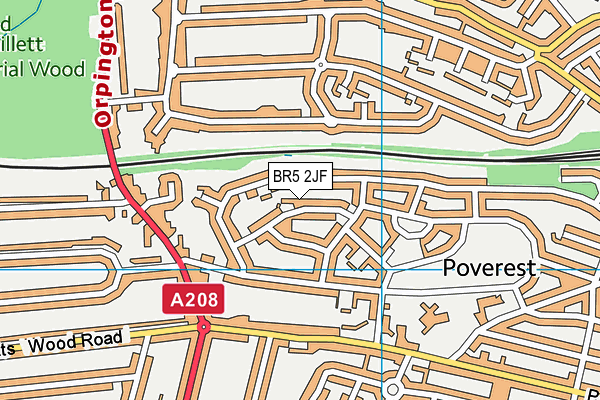 BR5 2JF map - OS VectorMap District (Ordnance Survey)