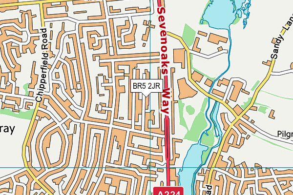 BR5 2JR map - OS VectorMap District (Ordnance Survey)