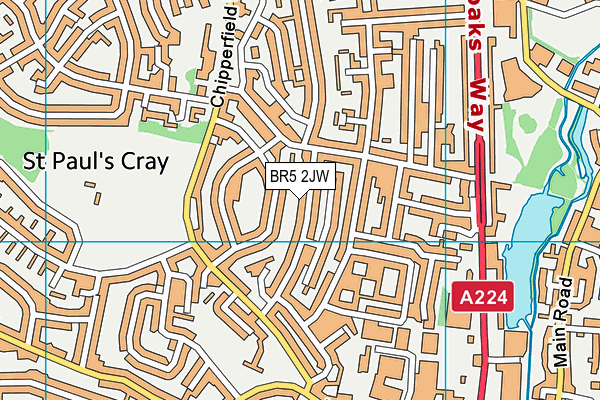 BR5 2JW map - OS VectorMap District (Ordnance Survey)