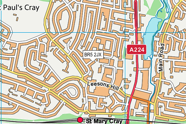 BR5 2JX map - OS VectorMap District (Ordnance Survey)