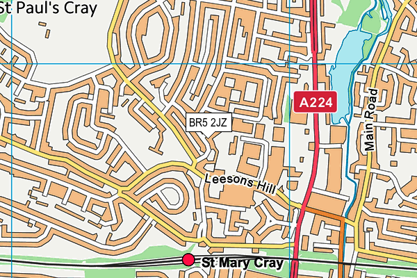BR5 2JZ map - OS VectorMap District (Ordnance Survey)