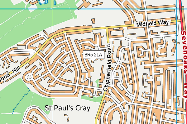 BR5 2LA map - OS VectorMap District (Ordnance Survey)