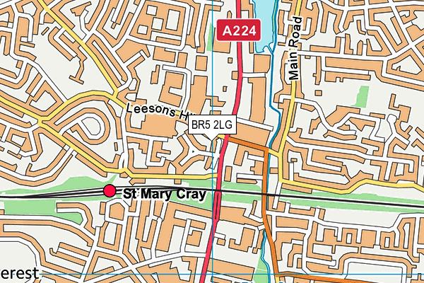 BR5 2LG map - OS VectorMap District (Ordnance Survey)