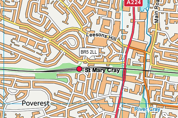 BR5 2LL map - OS VectorMap District (Ordnance Survey)