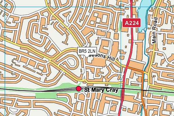 BR5 2LN map - OS VectorMap District (Ordnance Survey)