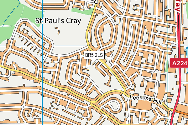 BR5 2LS map - OS VectorMap District (Ordnance Survey)