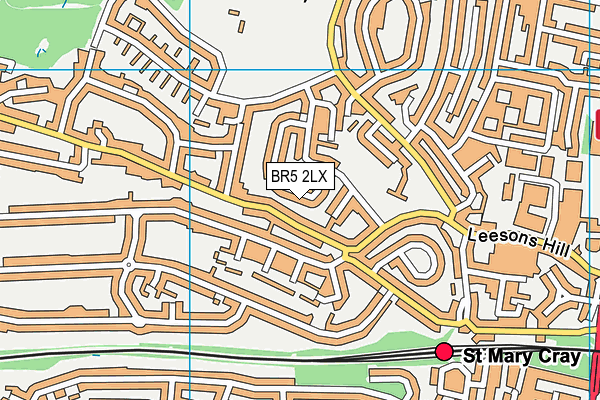 BR5 2LX map - OS VectorMap District (Ordnance Survey)