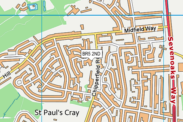 BR5 2ND map - OS VectorMap District (Ordnance Survey)