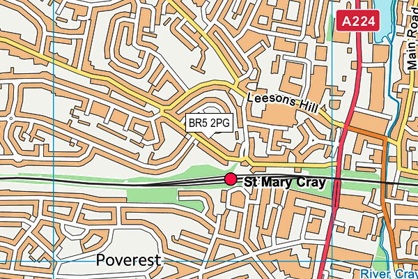 BR5 2PG map - OS VectorMap District (Ordnance Survey)