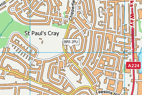 BR5 2PU map - OS VectorMap District (Ordnance Survey)