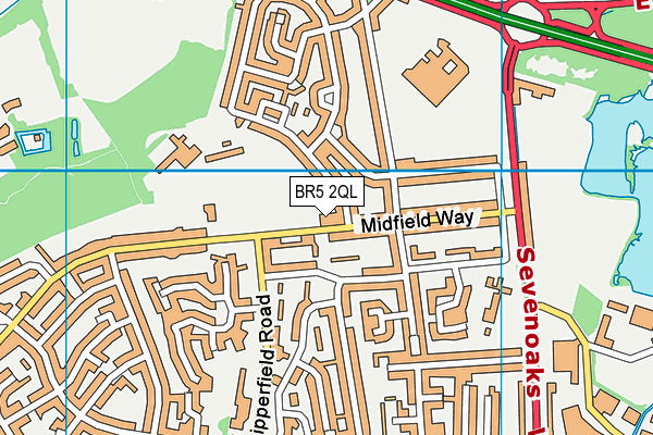BR5 2QL map - OS VectorMap District (Ordnance Survey)
