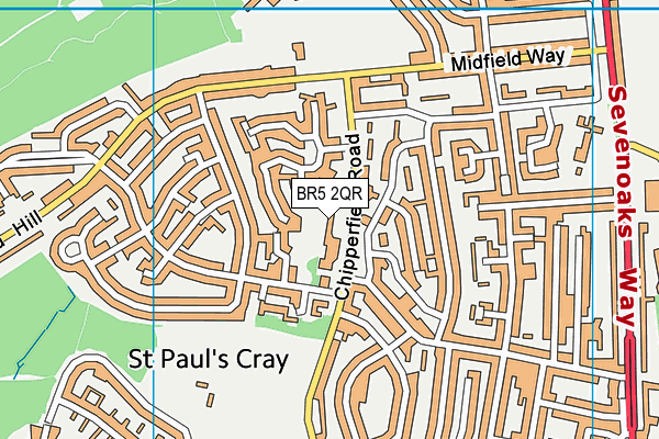BR5 2QR map - OS VectorMap District (Ordnance Survey)
