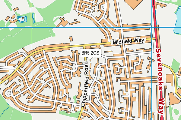 BR5 2QS map - OS VectorMap District (Ordnance Survey)