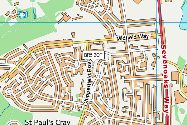 BR5 2QT map - OS VectorMap District (Ordnance Survey)