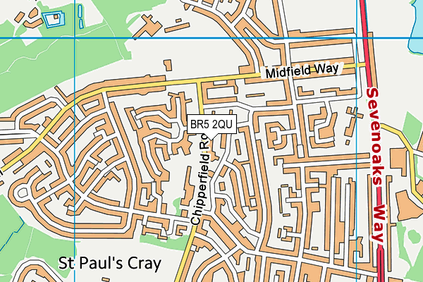 BR5 2QU map - OS VectorMap District (Ordnance Survey)