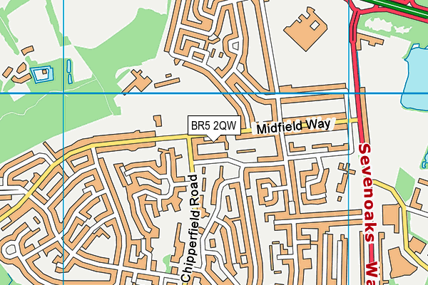 BR5 2QW map - OS VectorMap District (Ordnance Survey)