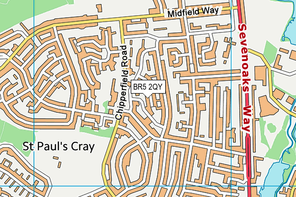 BR5 2QY map - OS VectorMap District (Ordnance Survey)