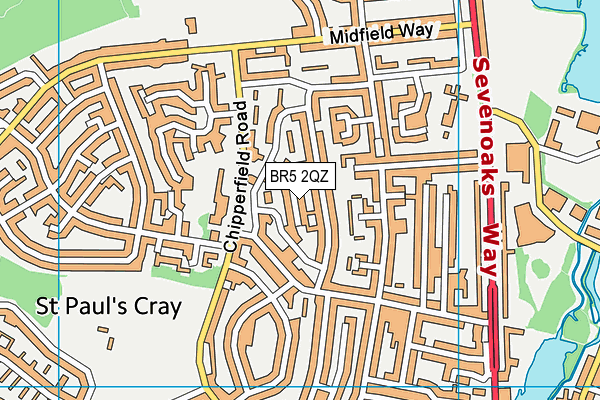 BR5 2QZ map - OS VectorMap District (Ordnance Survey)