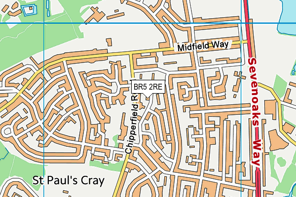 BR5 2RE map - OS VectorMap District (Ordnance Survey)