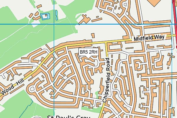 BR5 2RH map - OS VectorMap District (Ordnance Survey)