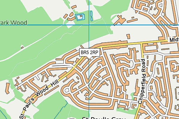 BR5 2RP map - OS VectorMap District (Ordnance Survey)