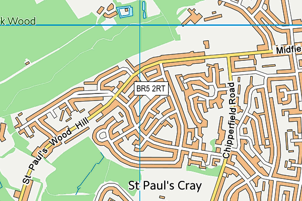 BR5 2RT map - OS VectorMap District (Ordnance Survey)